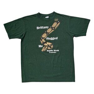 90s Y2K Vintage Reptile World T-shirt Brittany Hugged Me Snake Boa Drumheller.
